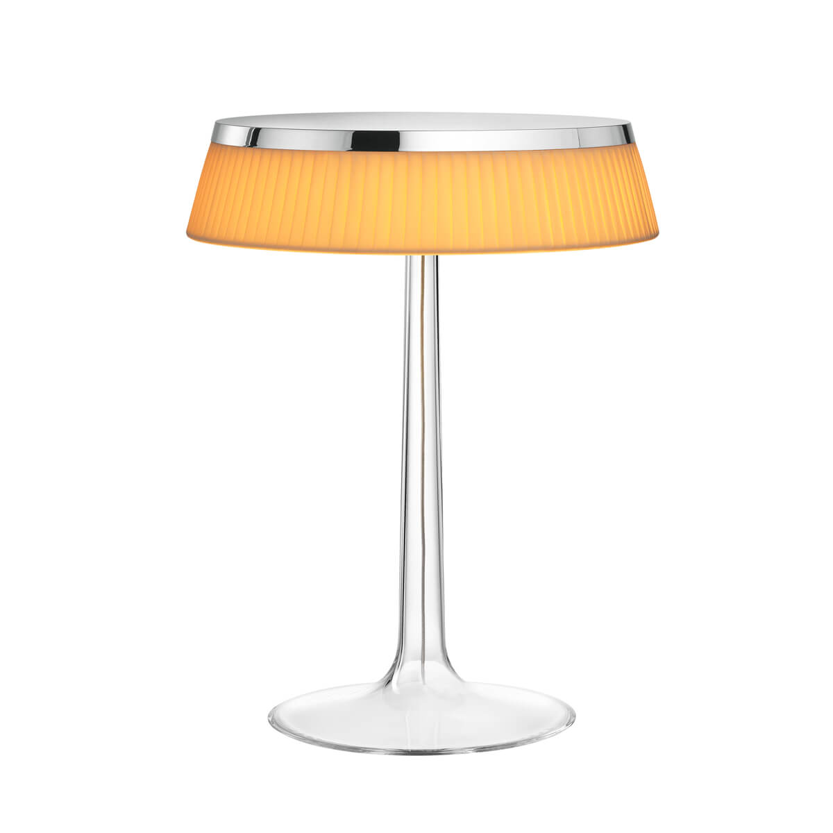 Flos Bon Jour Tischleuchte, Chrom, Krone: Gewebe