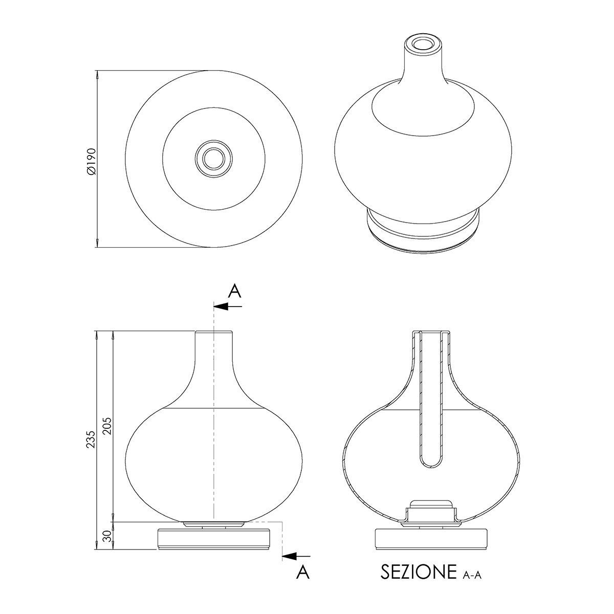 Crodo LED Tischleuchte & Vase