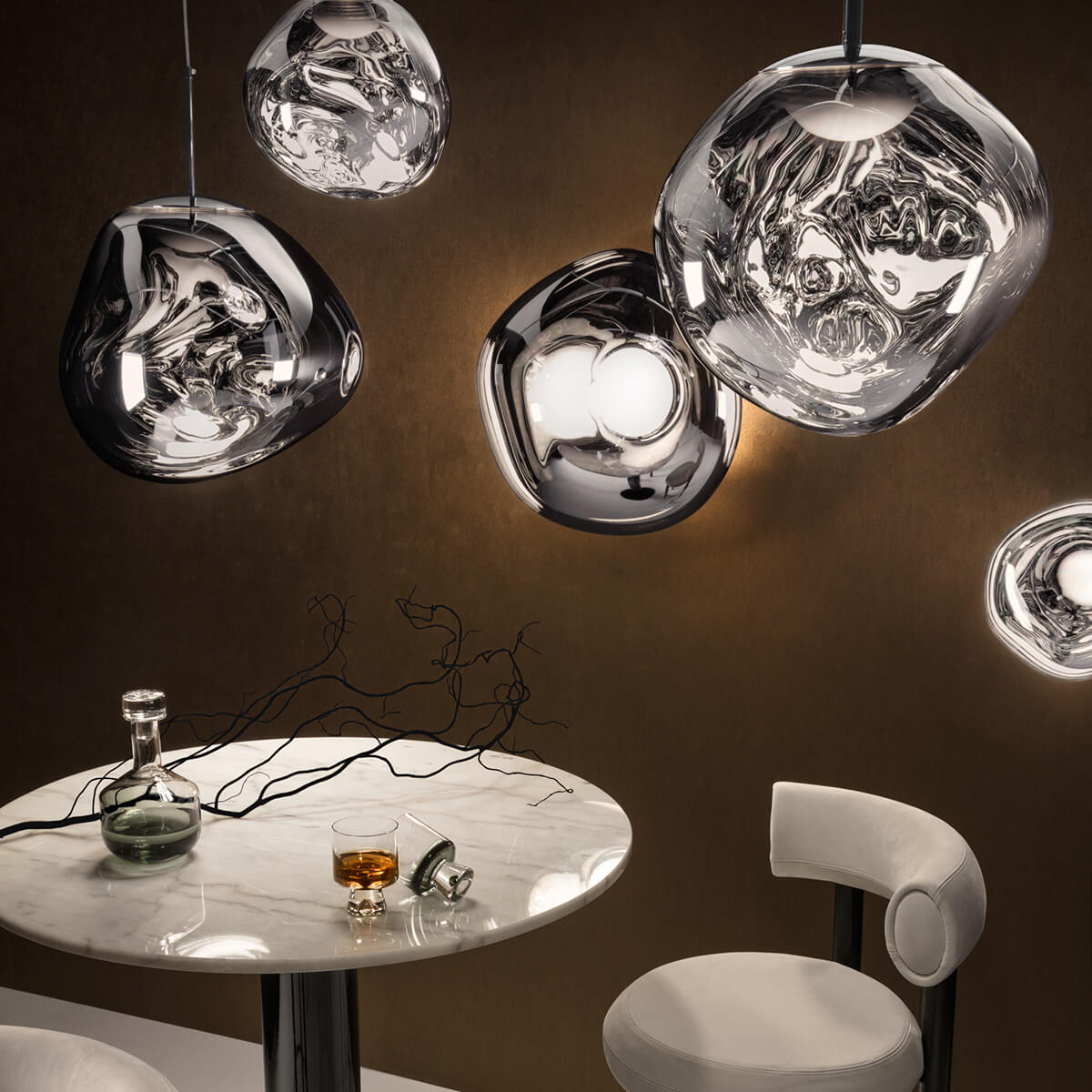 Tom Dixon Melt LED Pendelleuchte, Silber
