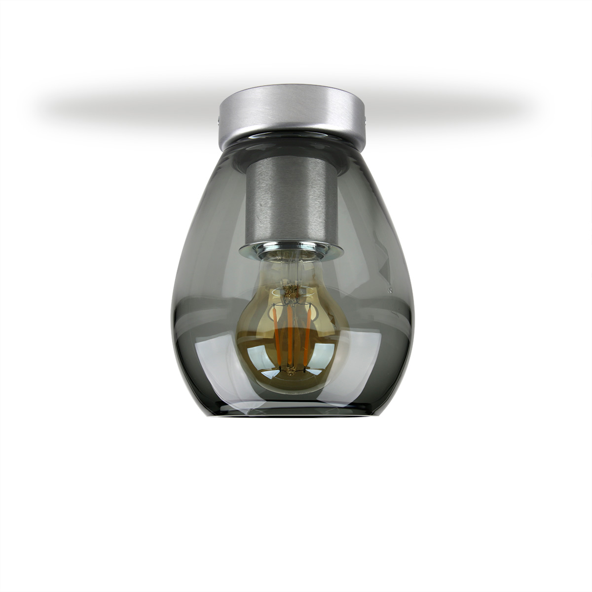 Casablanca Bagan Evolution Deckenleuchte, Rückläufer, Alu gebürstet, Glas: graphit (Leuchtmittel nicht inbegriffen)