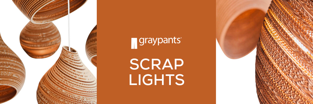 Graypants Scraplights Pendelleuchten aus recyceltem Karton mit warmem Licht für Wohnraum und Essbereich