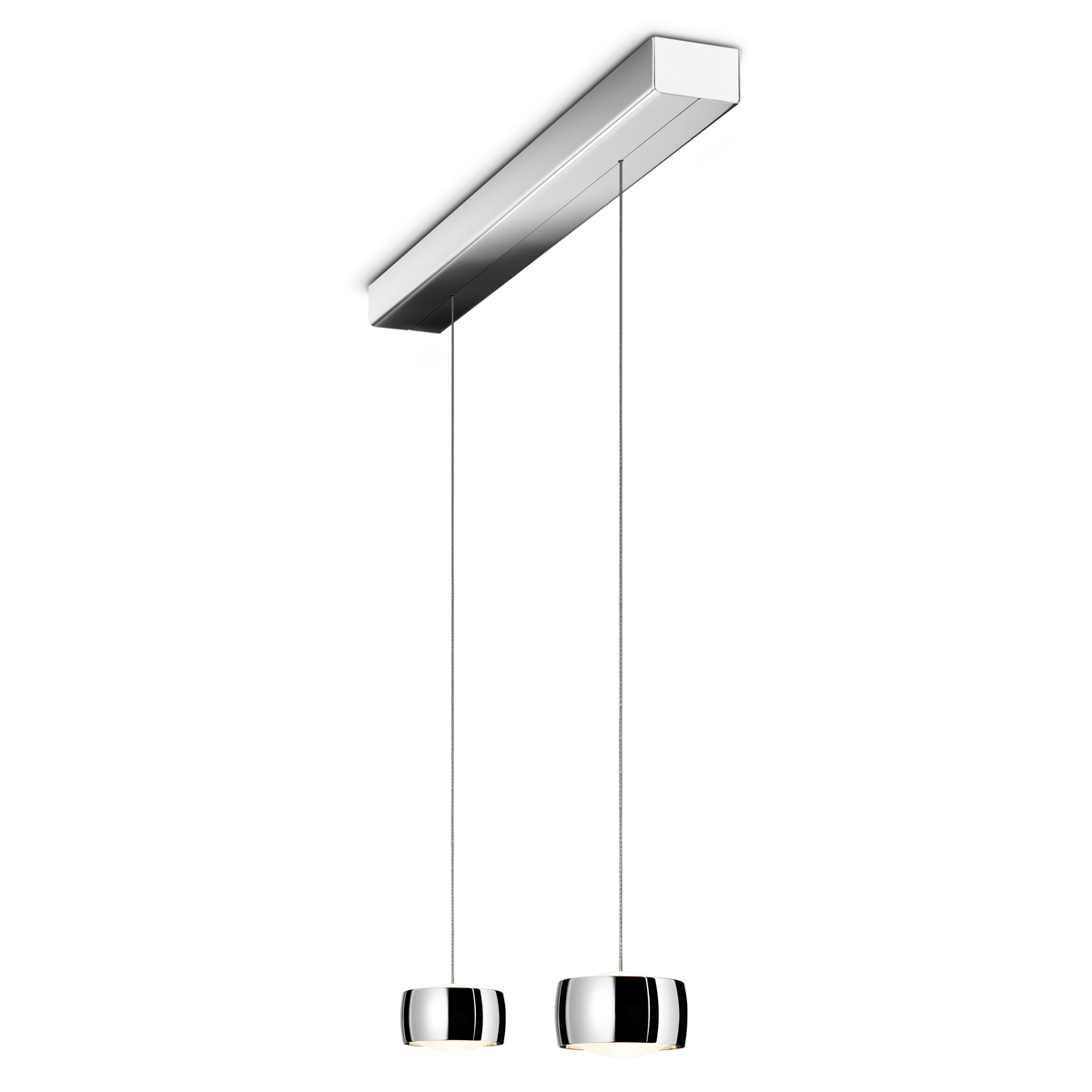 Oligo Grace LED Pendelleuchte, 2-flg., TW, unsichtbare Höhenverstellung, Baldachin: Chrom, Chrom
