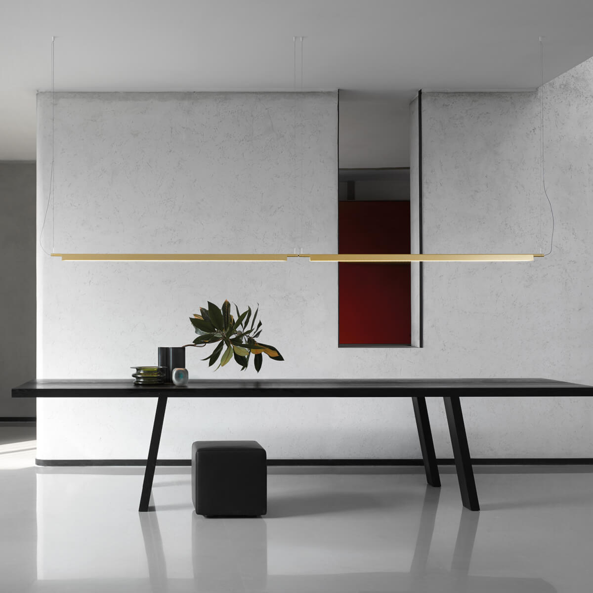 Luceplan Compendium LED Sospensione, Messing, Kombination zweier Pendel durch mechanische Verbinder (auf Anfrage erhältlich)