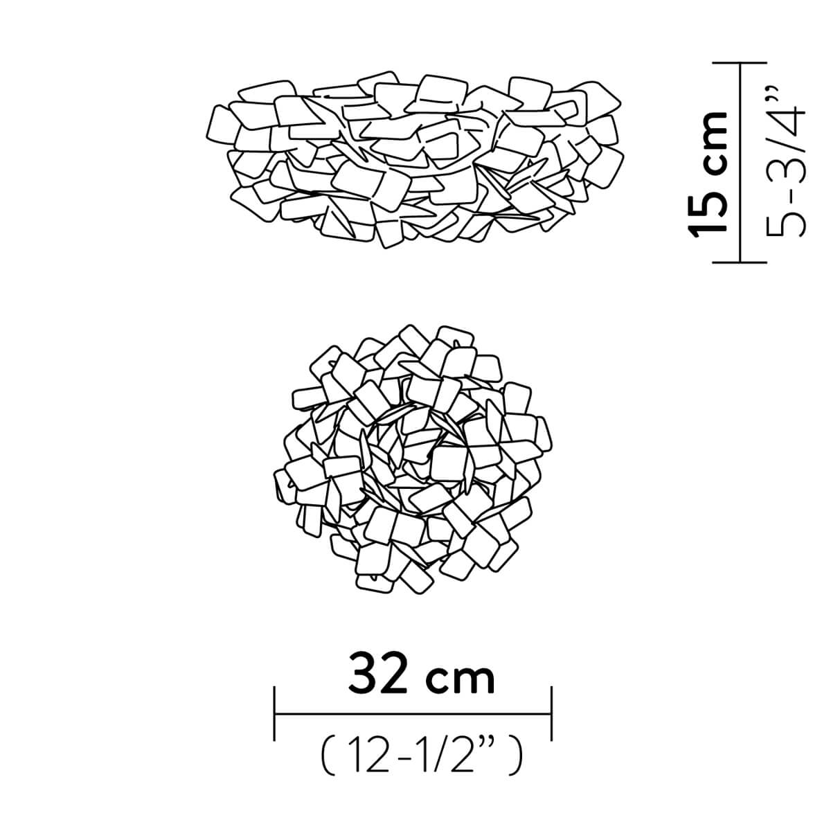 Slamp Clizia Ceiling / Wall Mini, Maßzeichnung