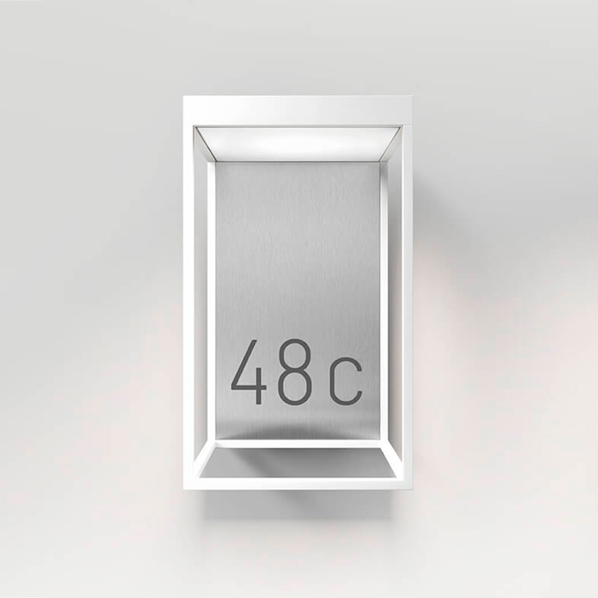 IP44.DE Gic number LED Außenwandleuchte, pure white, Cover: Edelstahl gebürstet