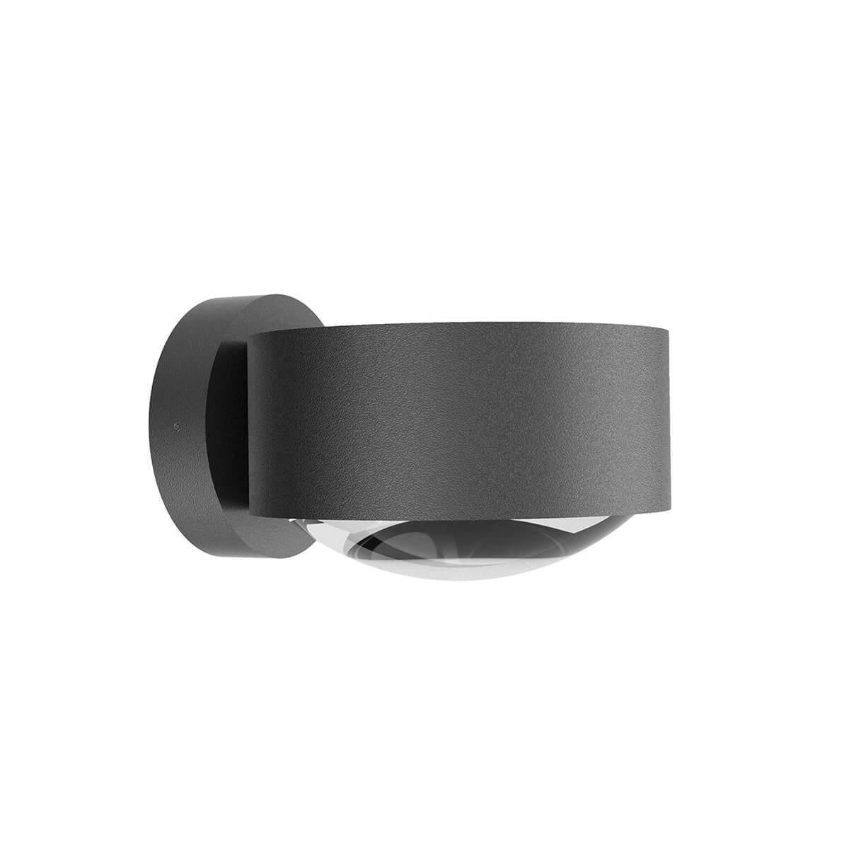 Top Light Puk Maxx Wall Outdoor LED Wandleuchte, Gehäuse, anthrazit matt feinstrukturiert, mit Linse klar / Glas satiniert (nicht inbegriffen)