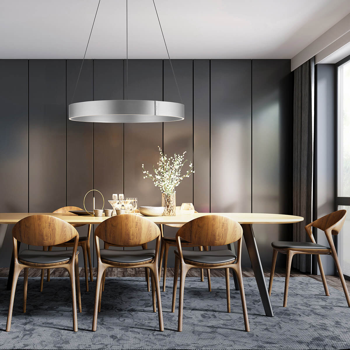 PURE E-Clipse LED Pendelleuchte mit e-LIFT und CCT