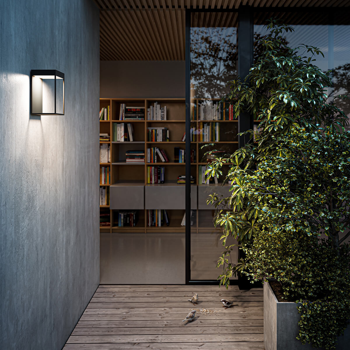 Gic LED Außenwandleuchte, deep black