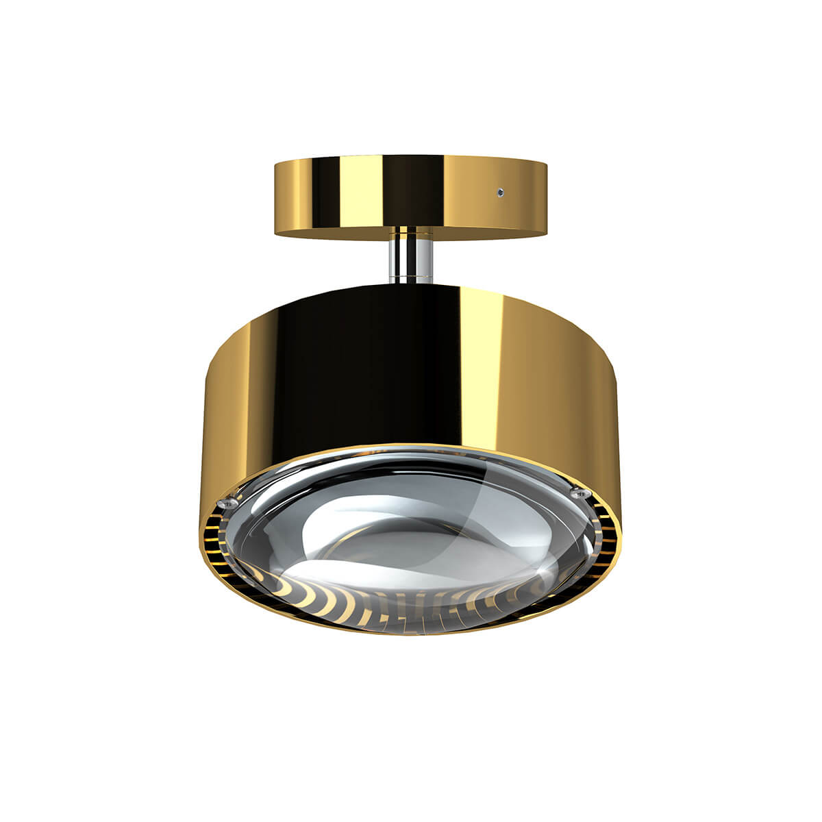 Top Light Puk Maxx Turn Downlight Deckenleuchte, Gehäuse, 24 Karat vergoldet / Chrom, mit Linse klar (nicht inbegriffen)