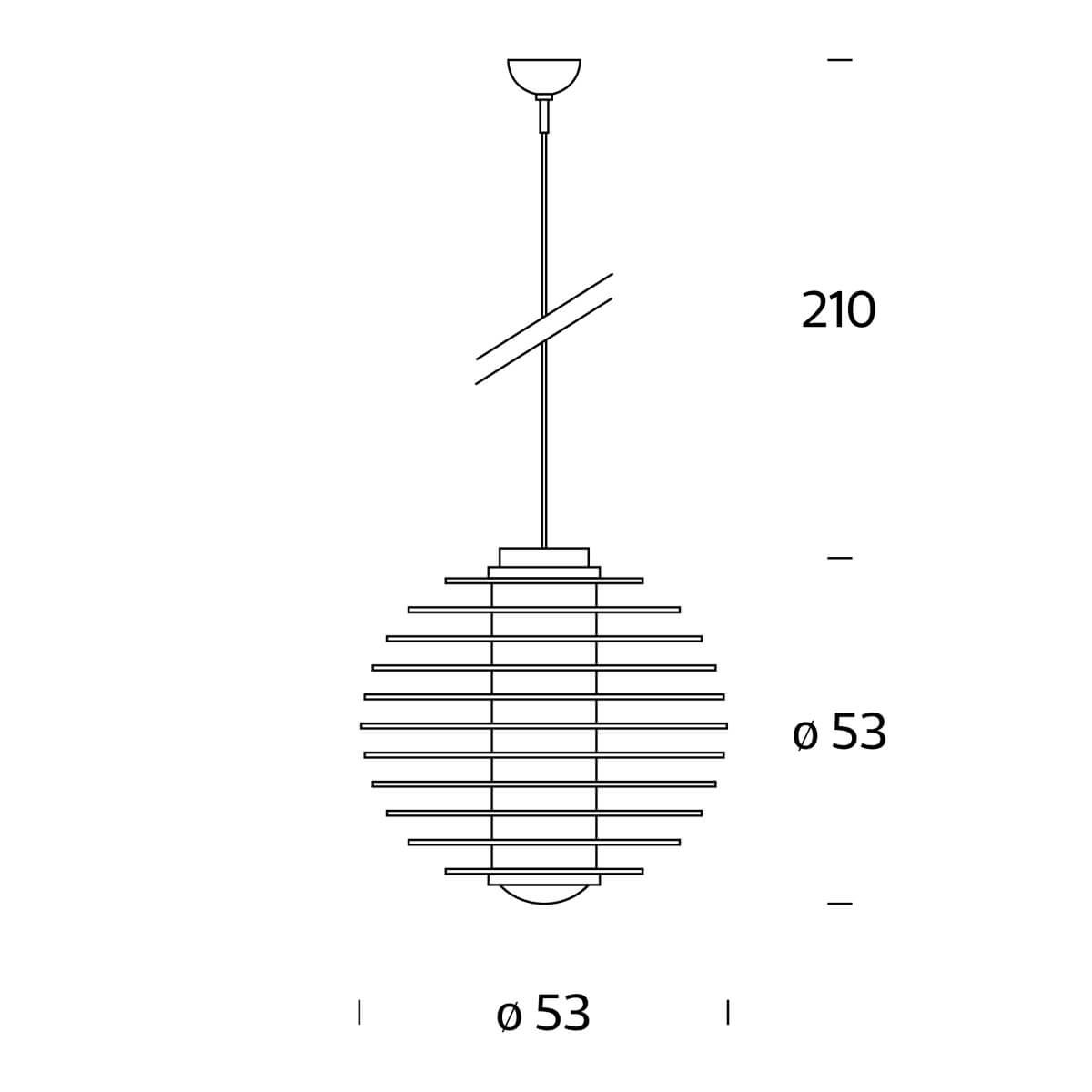 Fontana Arte 0024 Pendelleuchte, Maßzeichnung
