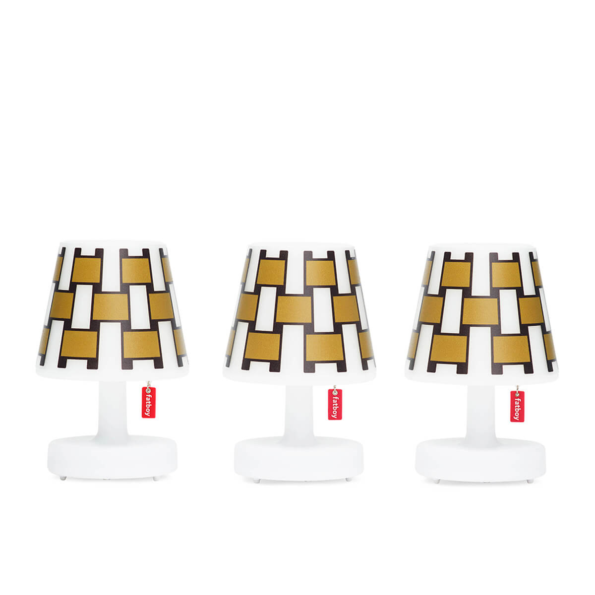 Fatboy Edison the Mini LED Akkuleuchte, 3er-Set, mit Mini Cappies Basket Weave Gold Honey (die Leuchten sind gesondert zu erwerben)