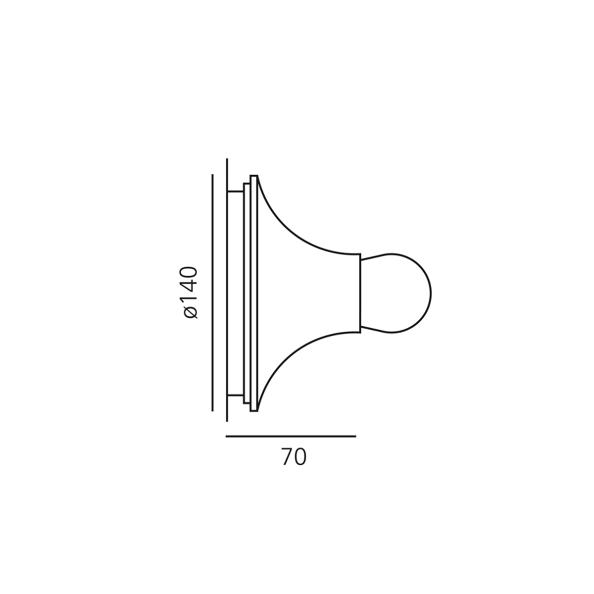 Artemide Teti Parete / Soffitto, Maßzeichnung