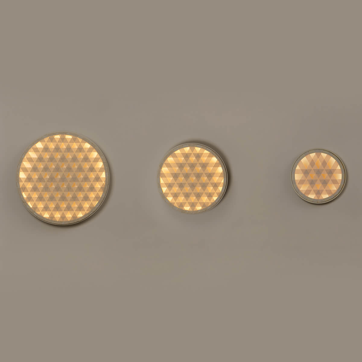 Milan, Loom LED Wandleuchte Ø: 45,4 cm, Ø: 61,4 cm und Ø: 80,4 cm, Holz / nerzfarben