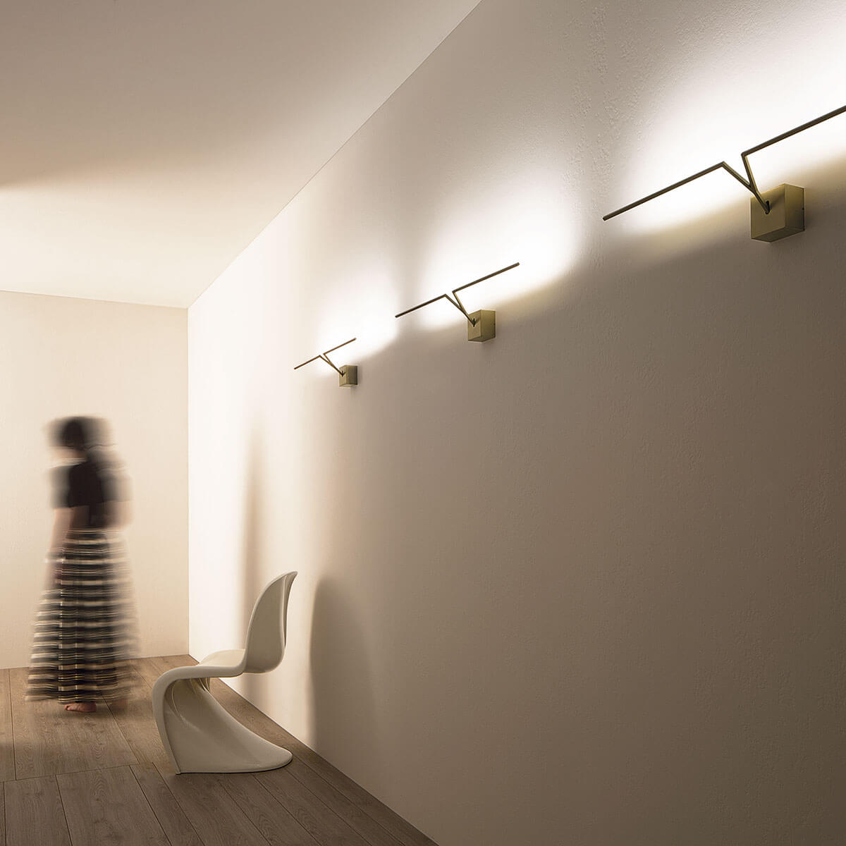 Icone Ypsilon LED Bilderleuchte, Länge: 50 cm, Gold matt