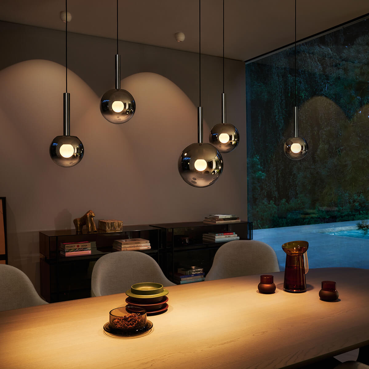 Occhio Luna sospeso cloud 5 L fix LED Pendelleuchte, dark chrome