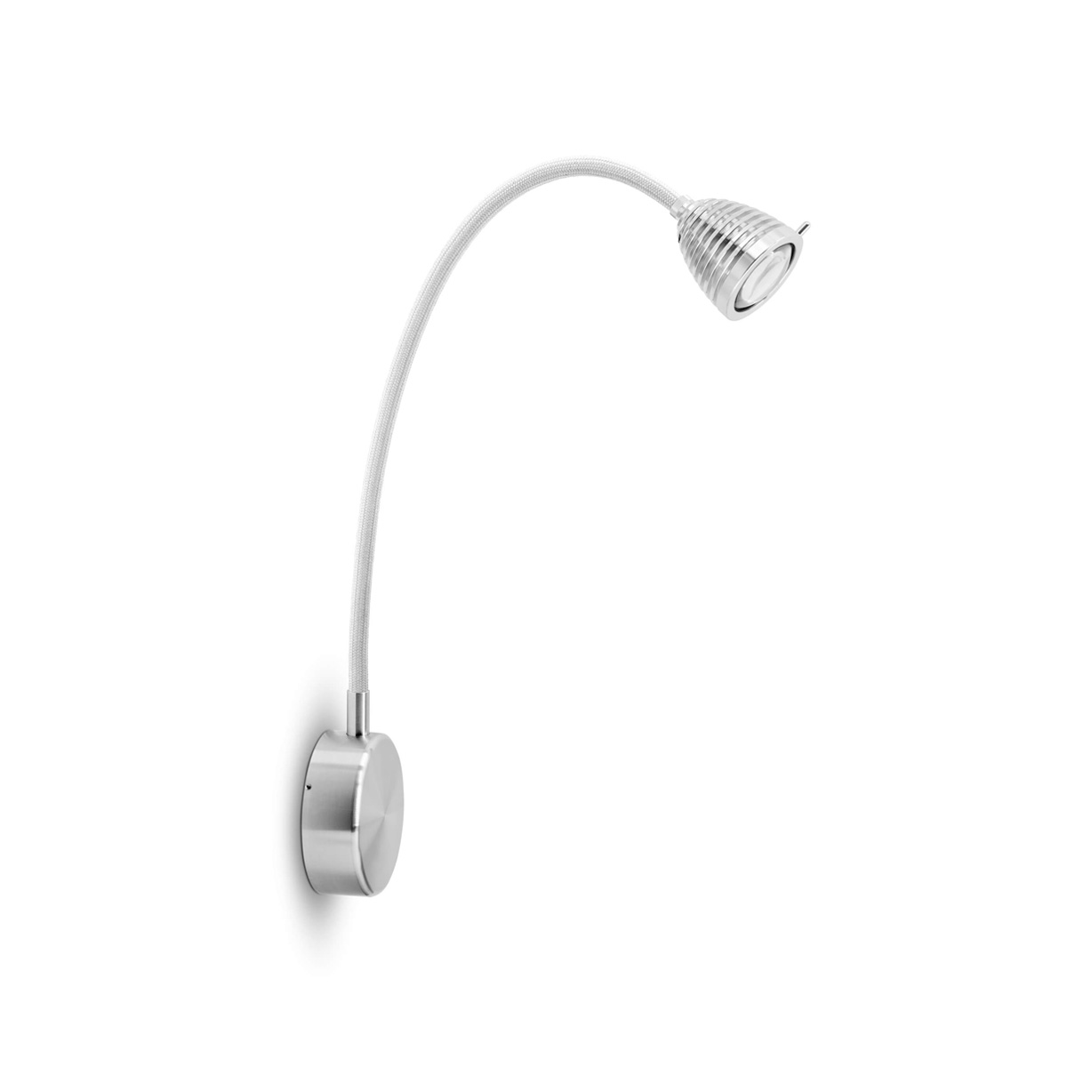 Less'n'more Athene LED Wandleuchte, Flexwelle: lang, Textil weiß