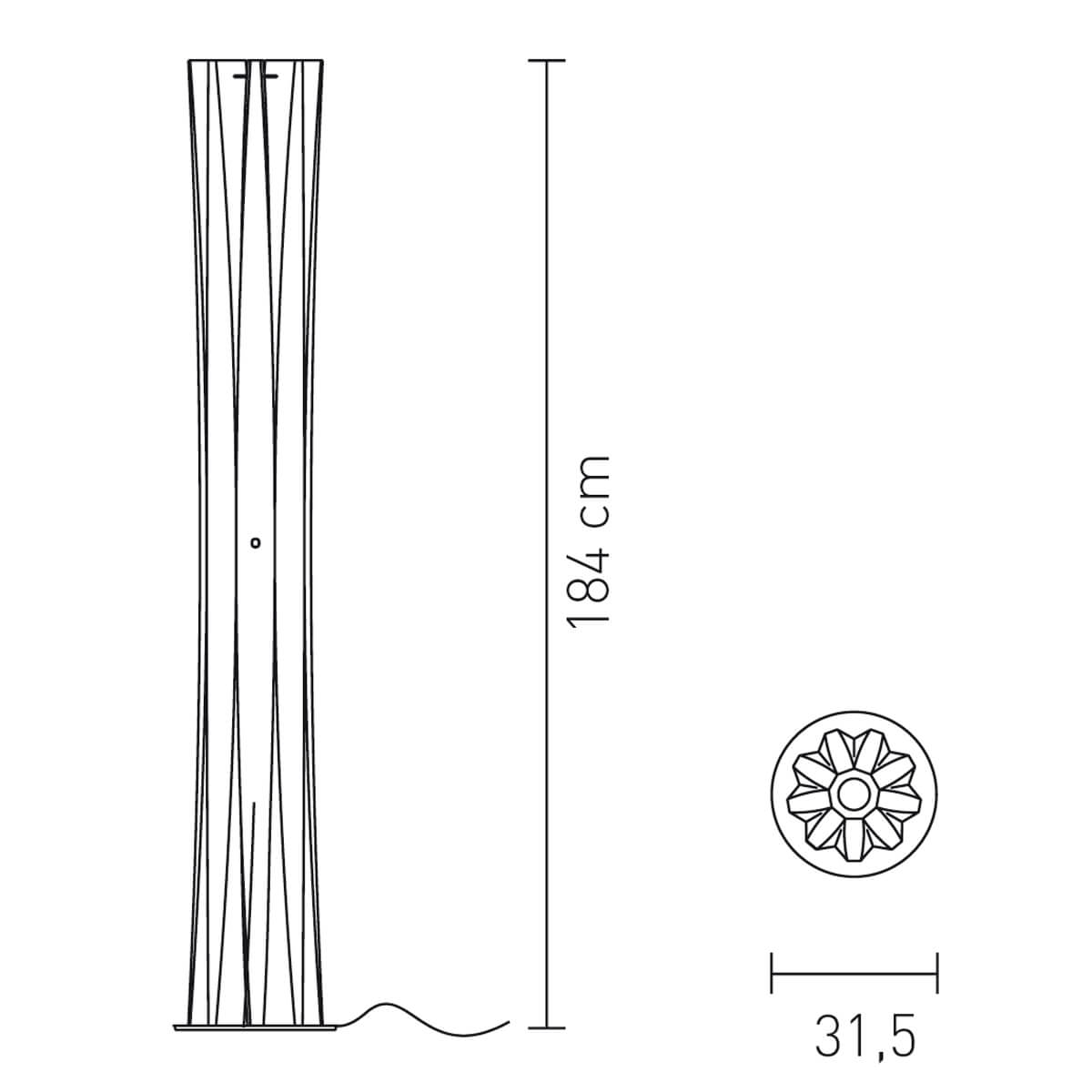 Slamp Bach Floor XXL, Maßzeichnung