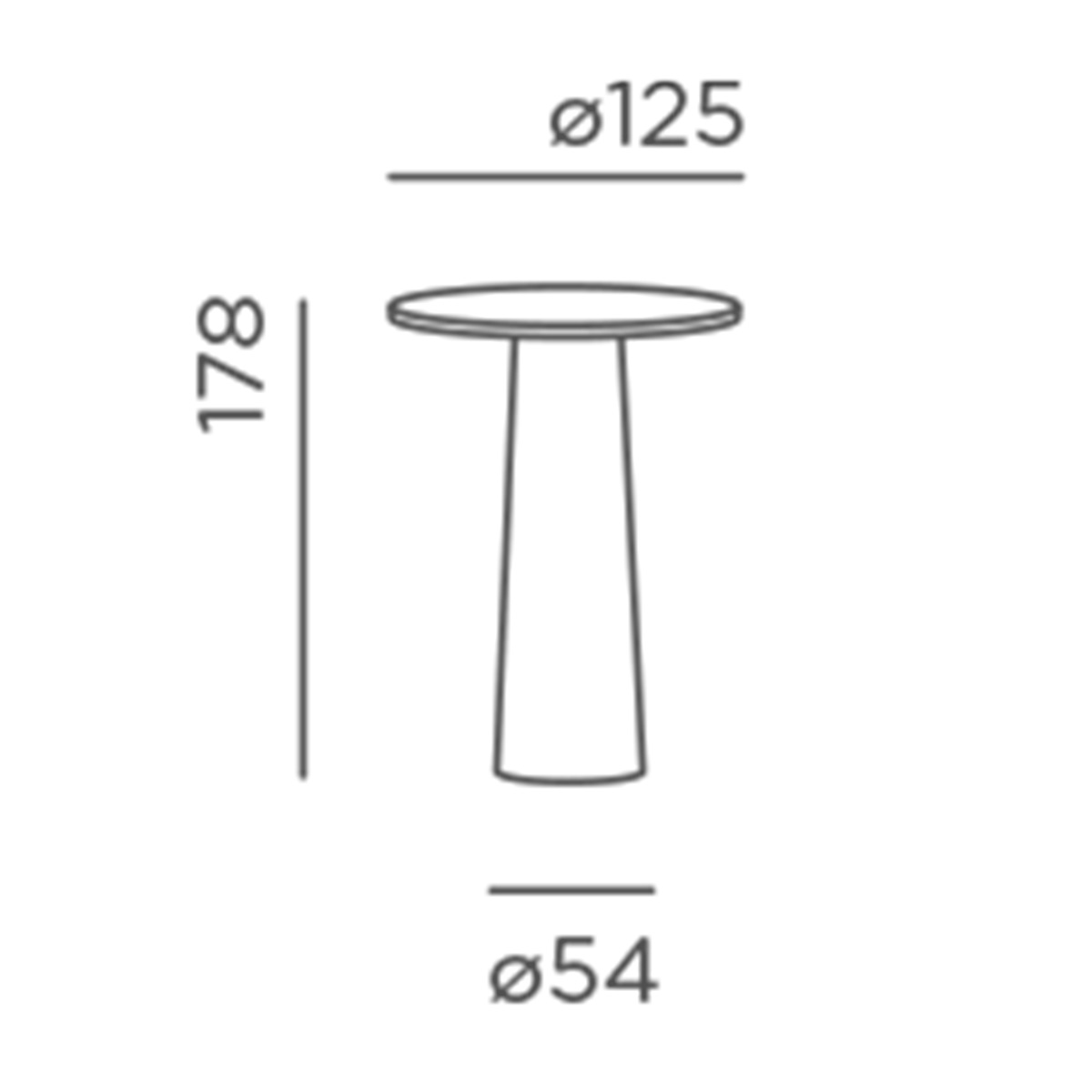 IP44.DE Lix Mini LED Akkuleuchte, Maßzeichnung einer Leuchte