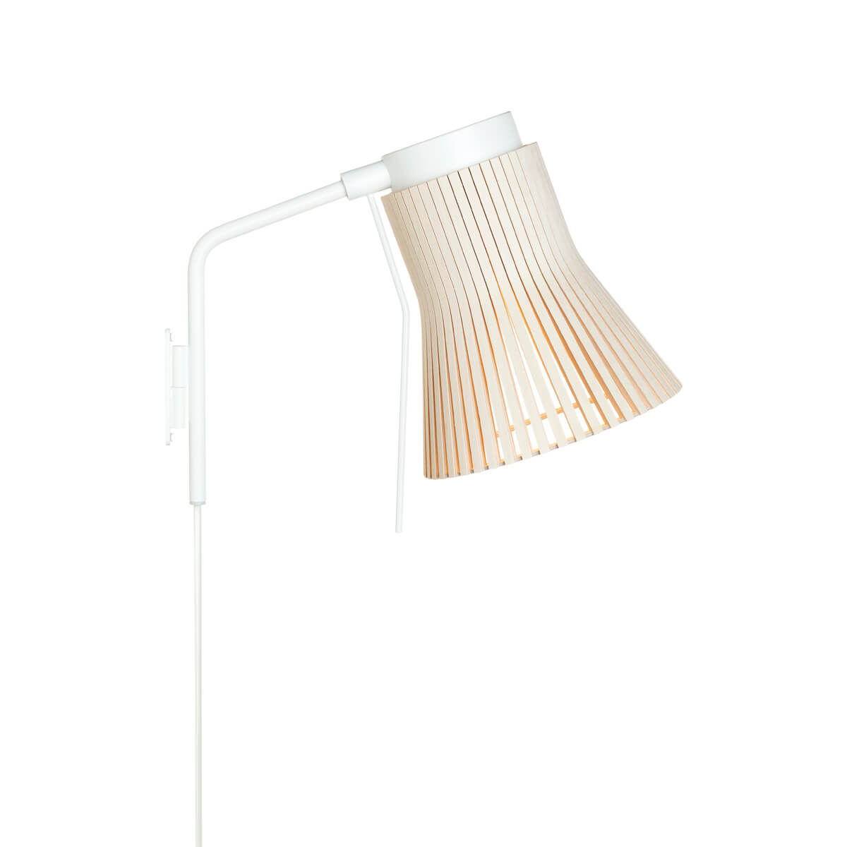 Secto Design Petite 4630 Wandleuchte, weiß, Schirm: Birke natur
