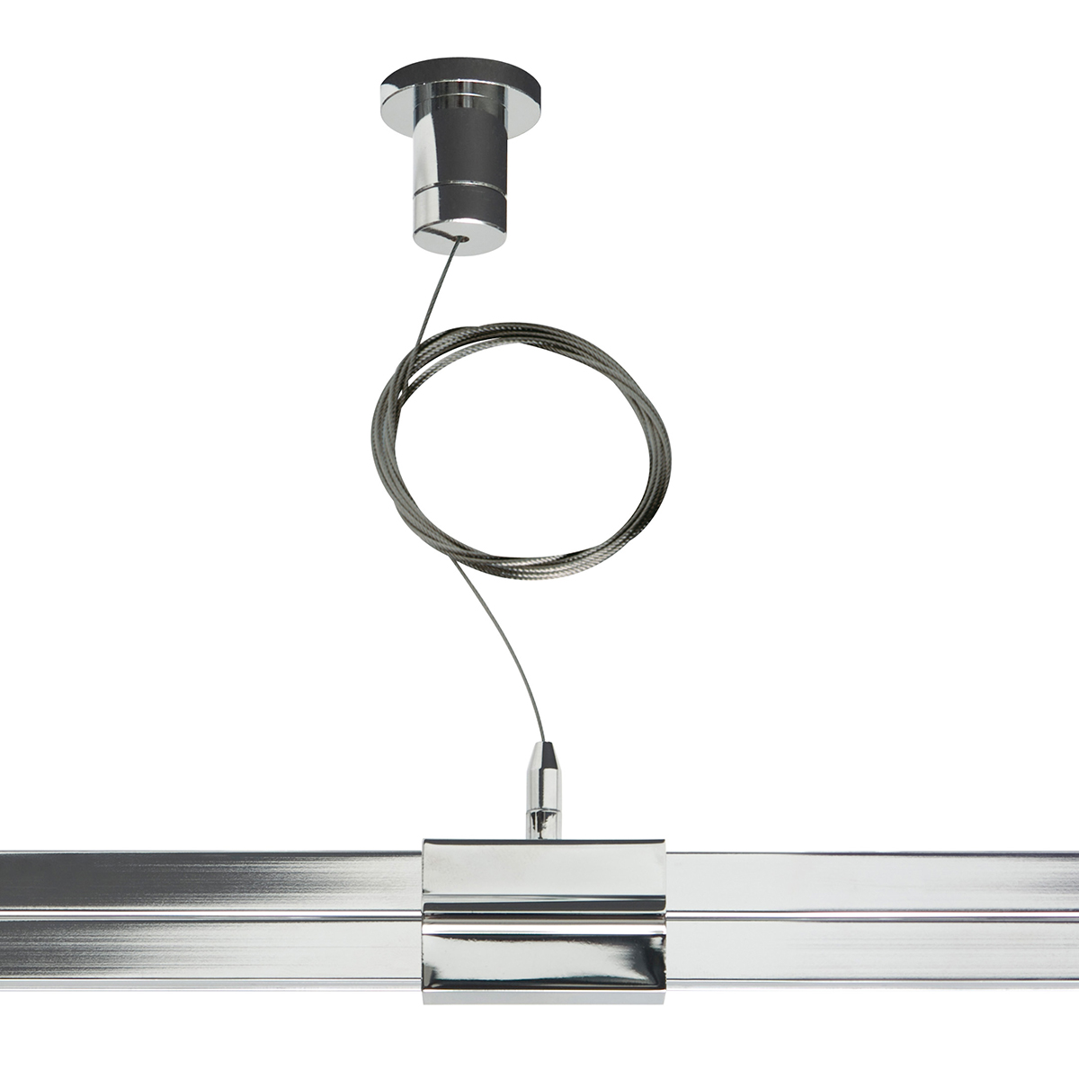 Oligo CHECK-IN System Abhängung Typ B, leitend mit Kupplung, 150 cm, Chrom
