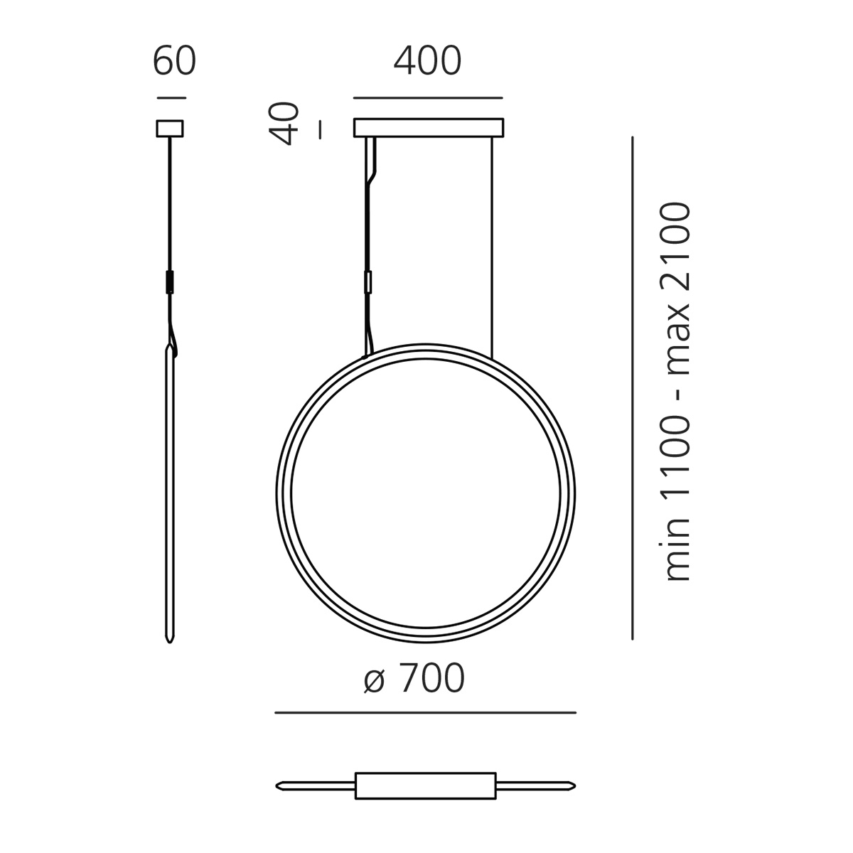 Artemide Design Discovery Vertical 70 LED Sospensione, Tunable White