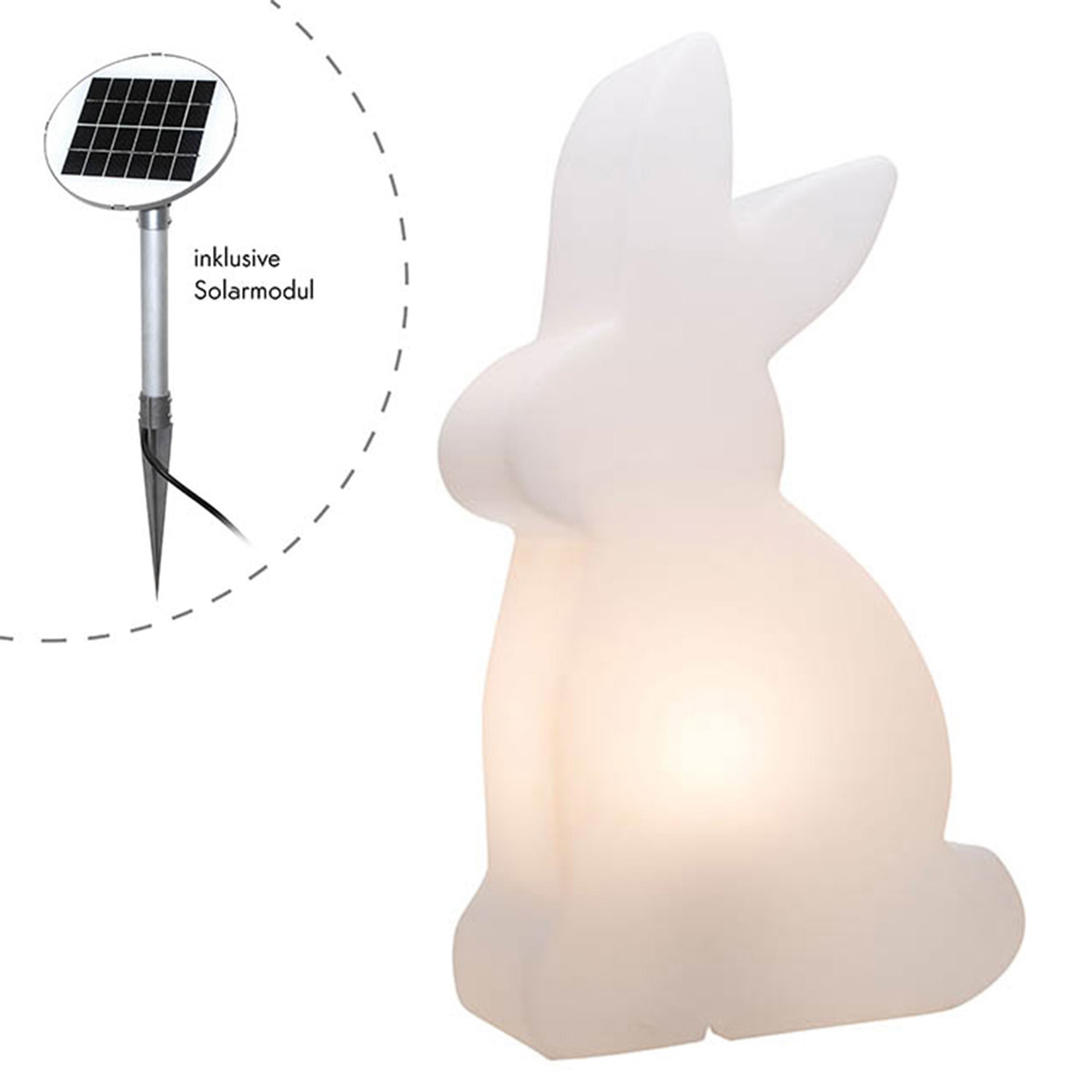 8 seasons design Shining Rabbit LED Solar- / Dekoleuchte, Höhe: 70 cm, weiß