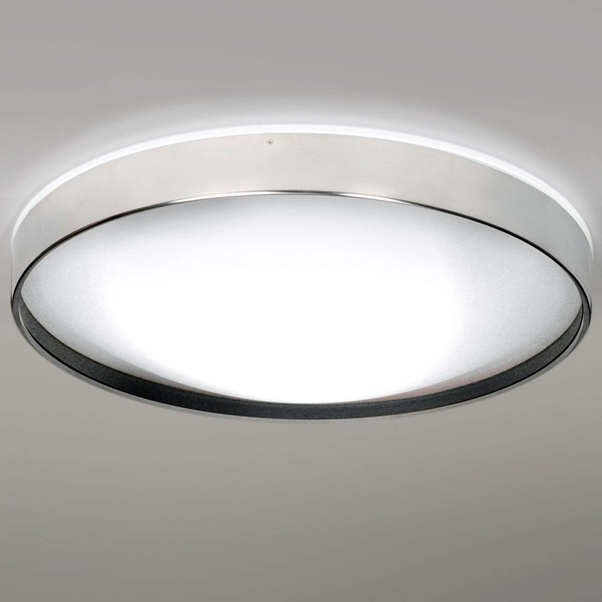 Milan Alina Deckenleuchte, Ø: 50 cm, Edelstahl / schwarz