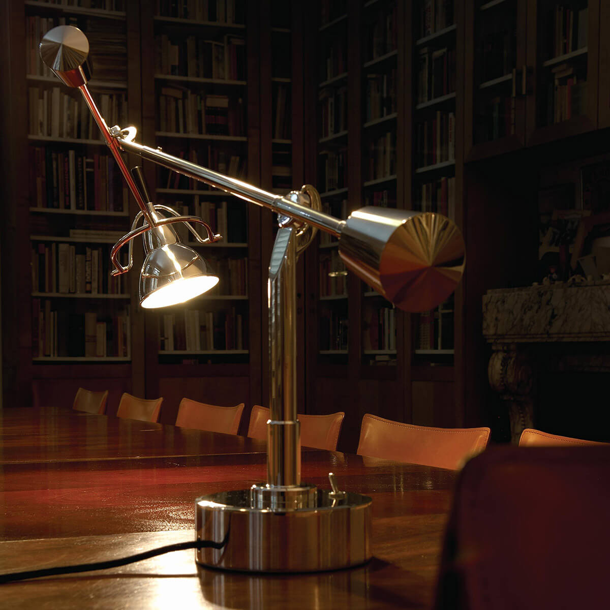 Tecnolumen EB 27 Schreibtischleuchte, Metall versilbert (90er Auflage)