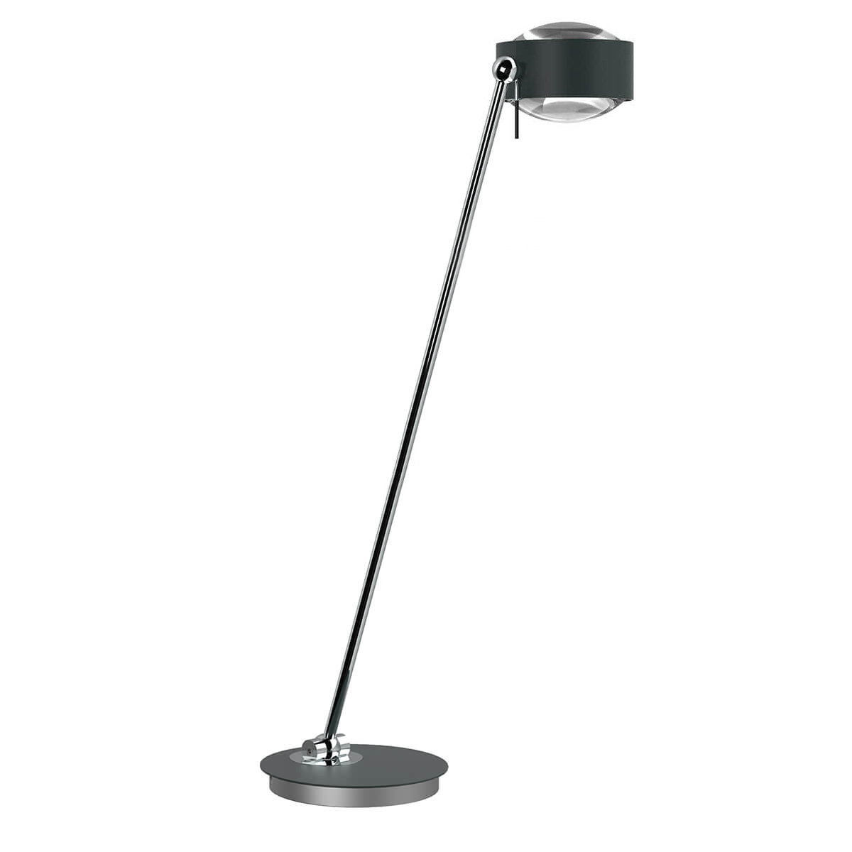 Top Light Puk Maxx Table Tischleuchte, 80 cm, Gehäuse, anthrazit matt / Chrom, mit Linse klar / Linse klar (nicht inbegriffen)