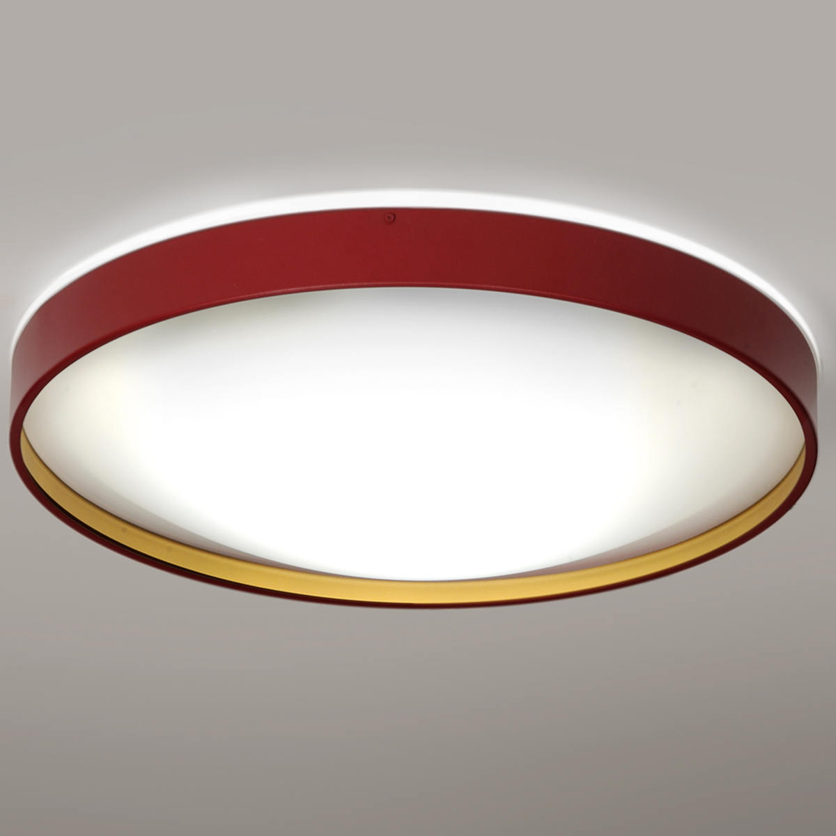 Milan Alina Deckenleuchte, Ø: 50 cm, weinrot lackiert / Gold