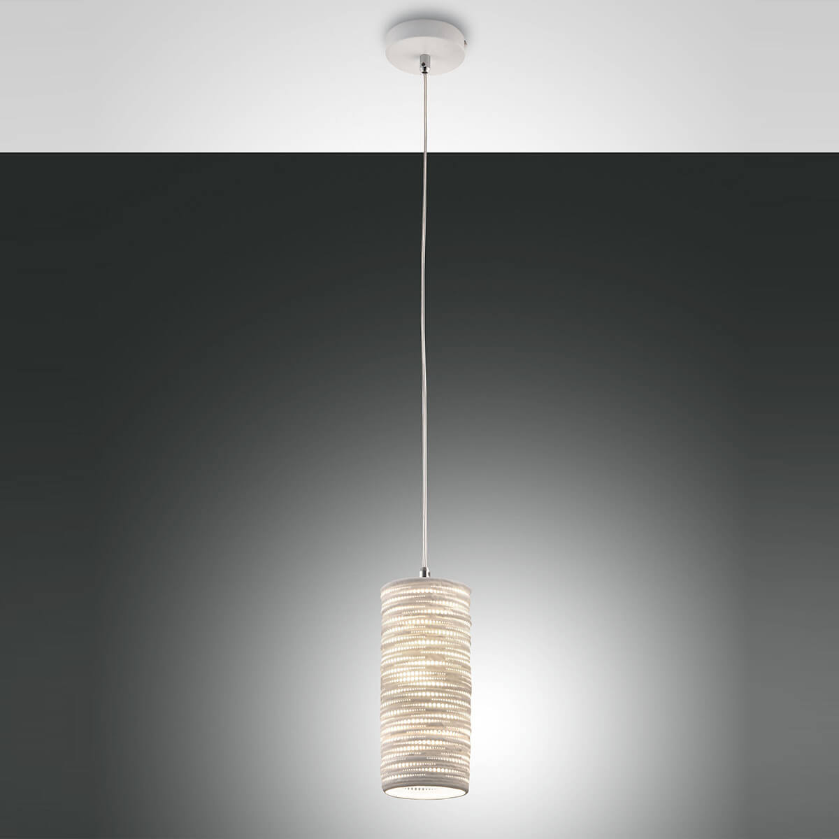 Fabas Luce Marbella Pendelleuchte, Keramik weiß