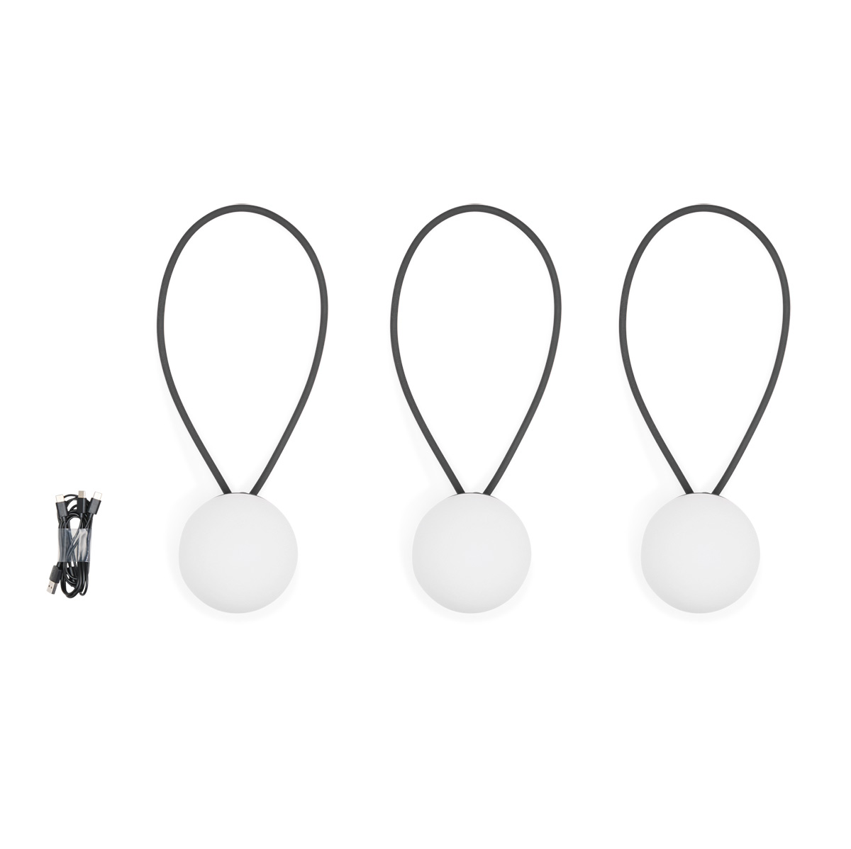 Fatboy Bolleke Mini LED Akku-Pendelleuchte, 3er-Set, Lieferumfang