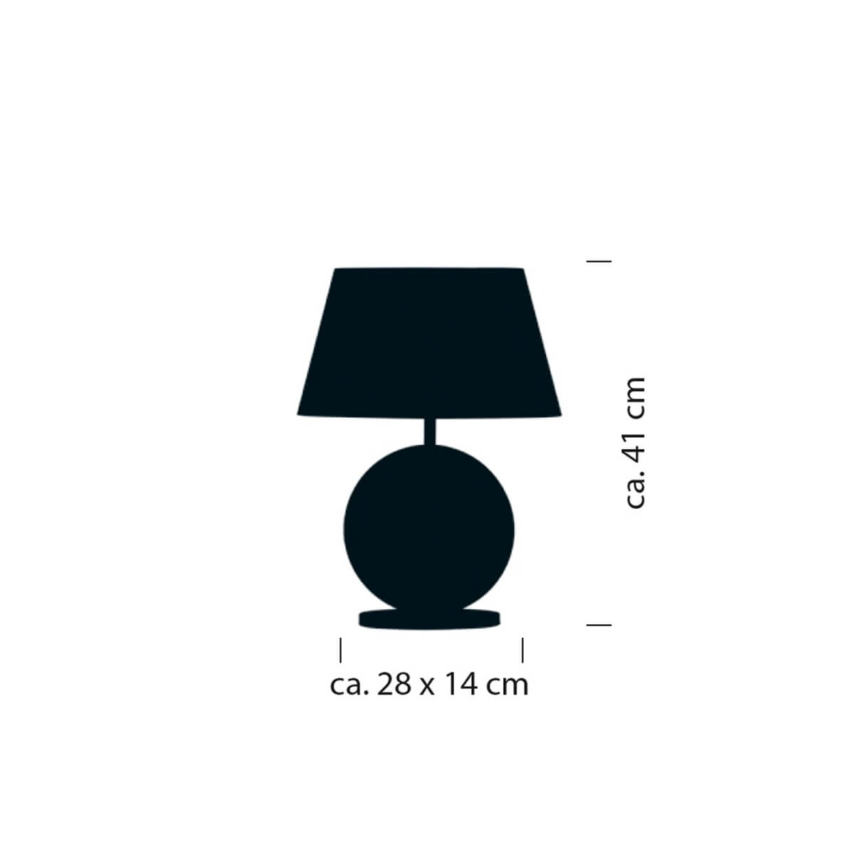 Bankamp Nero Tischleuchte, Höhe: 41 cm, Maßzeichnung