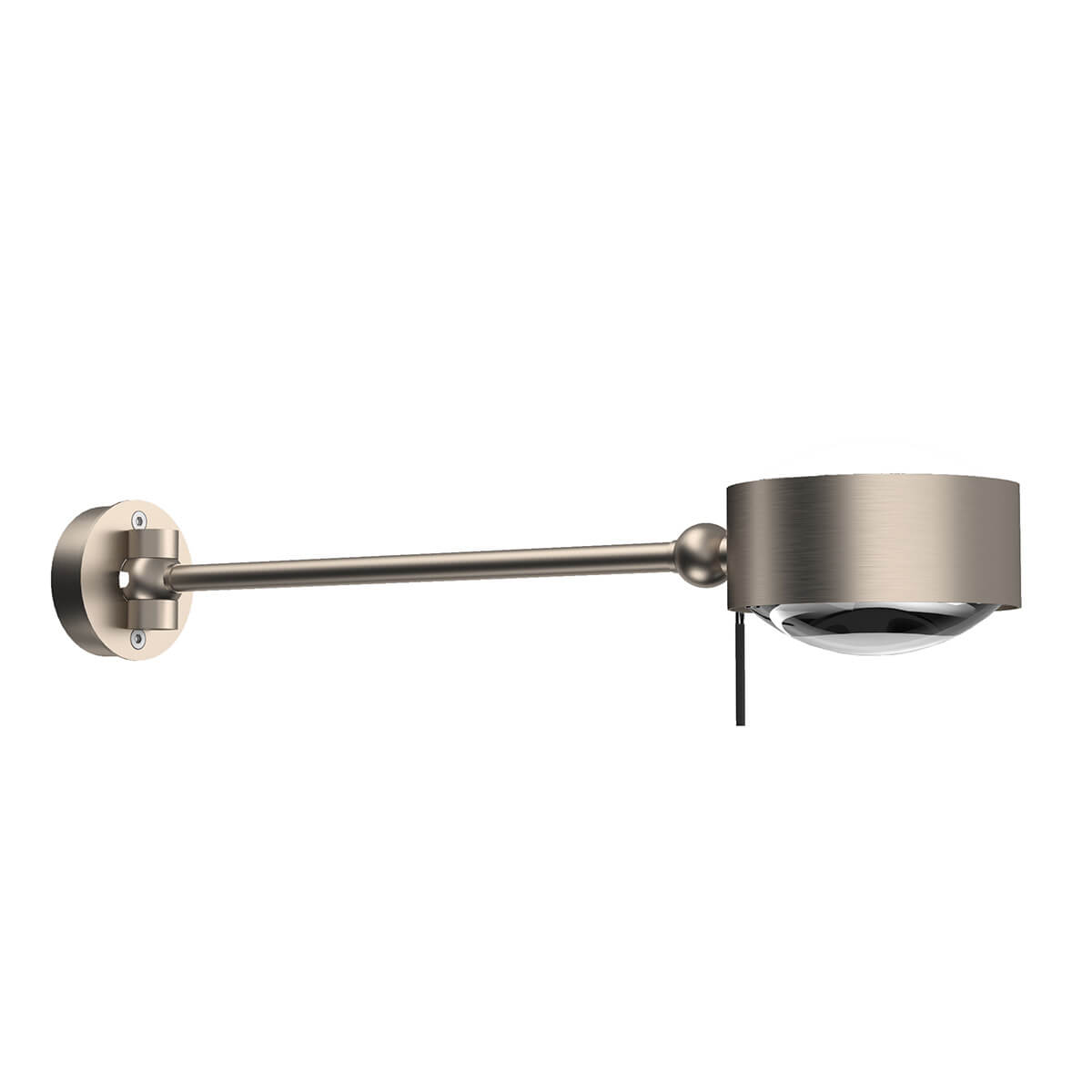Top Light Puk Maxx Hotel Wandleuchte, 30 cm, Gehäuse, Nickel matt, mit Glas satiniert / Linse klar (nicht inbegriffen)