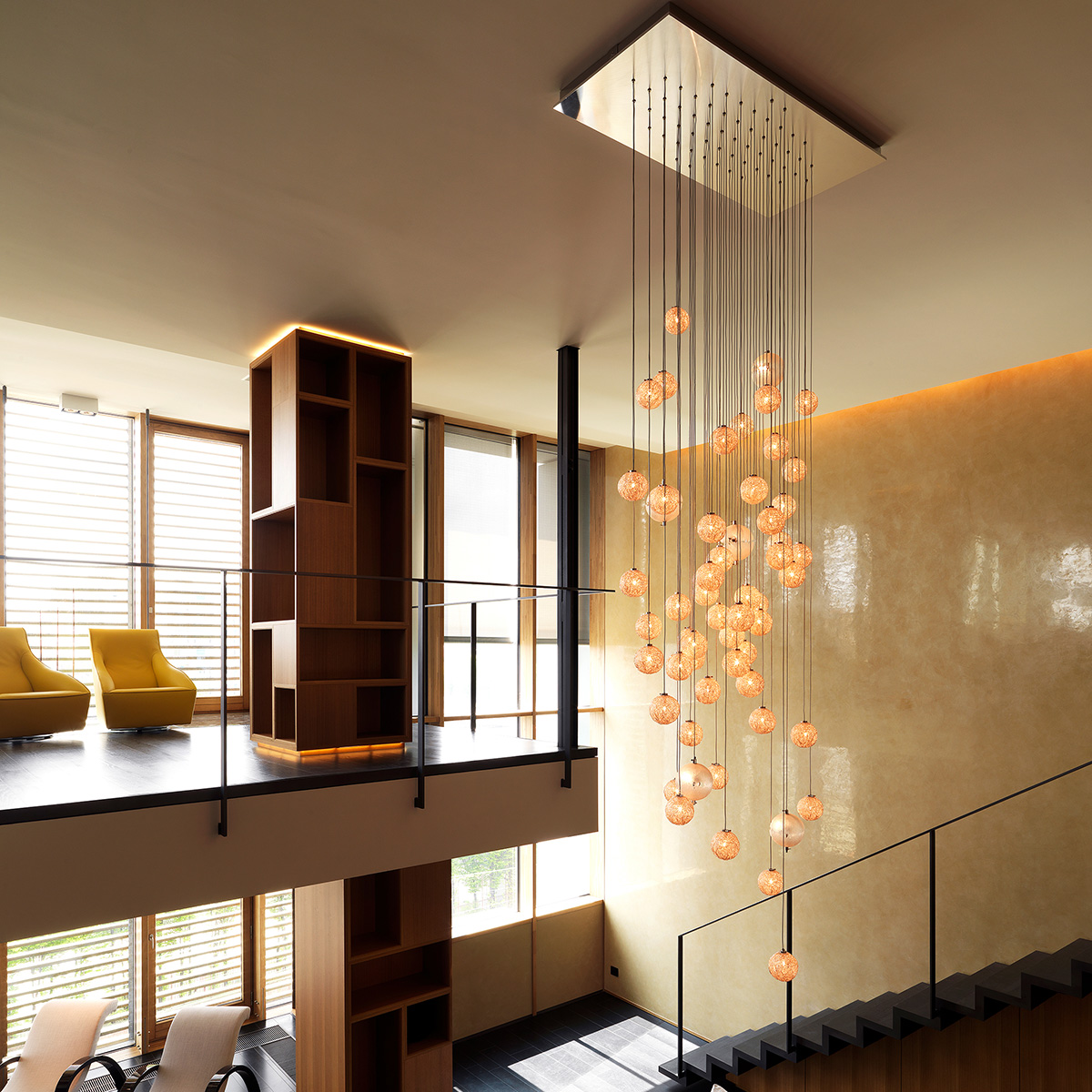 Catellani & Smith Sweet Light Chandelier, Sonderanfertigung mit eckigem Baldachin (auf Anfrage erhältlich)