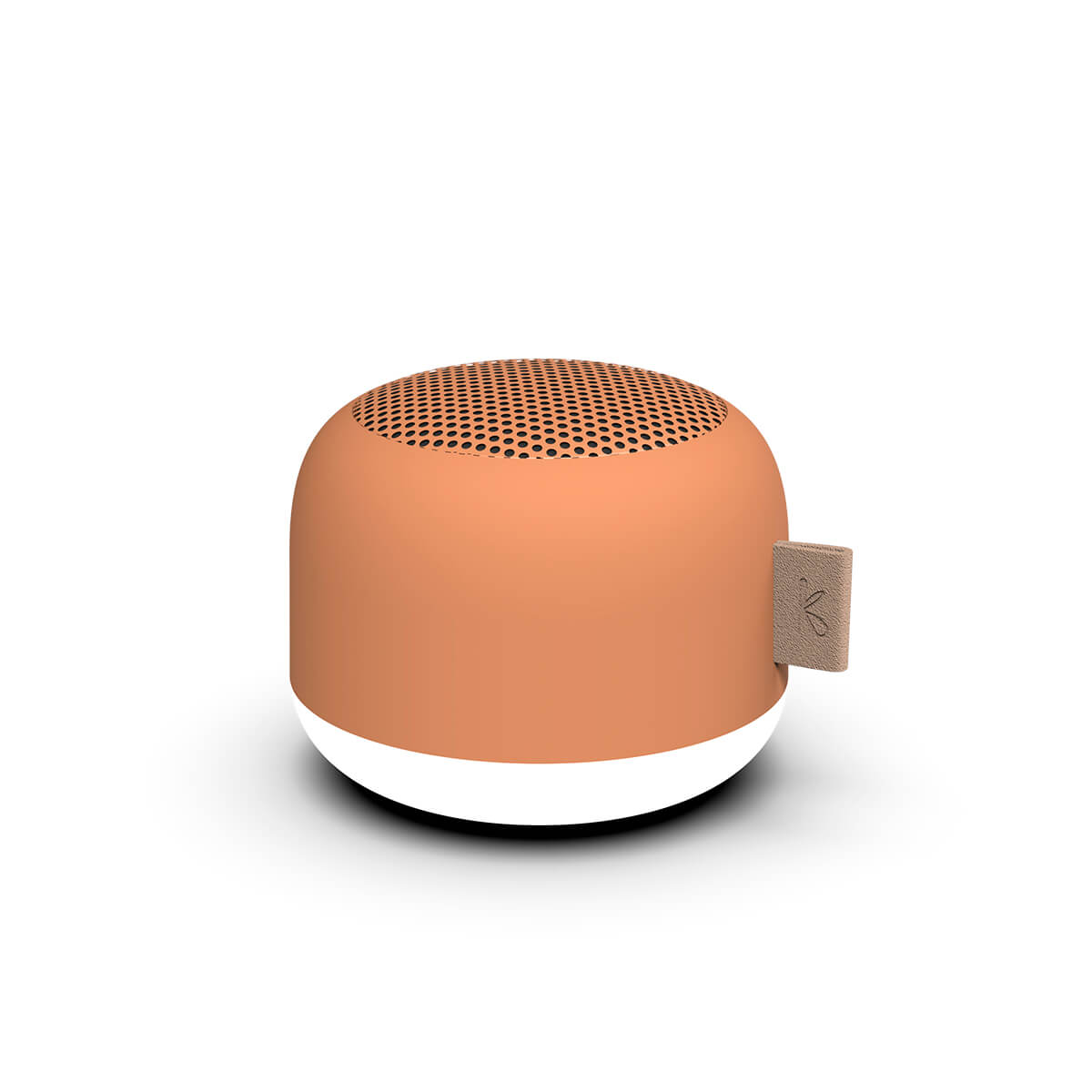 Kreafunk aLIGHT LED Akkuleuchte & Bluetooth Lautsprecher, Waffle orange (eingeschaltet)