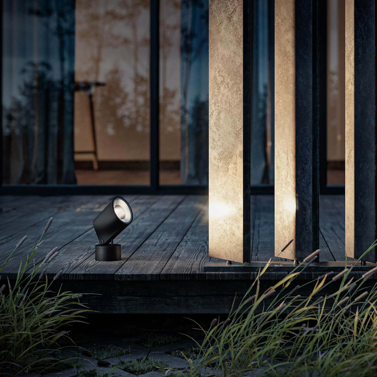 IP44.DE Stic LED Außenwand- / Decken- / Bodenleuchte, deep black (schwarz)