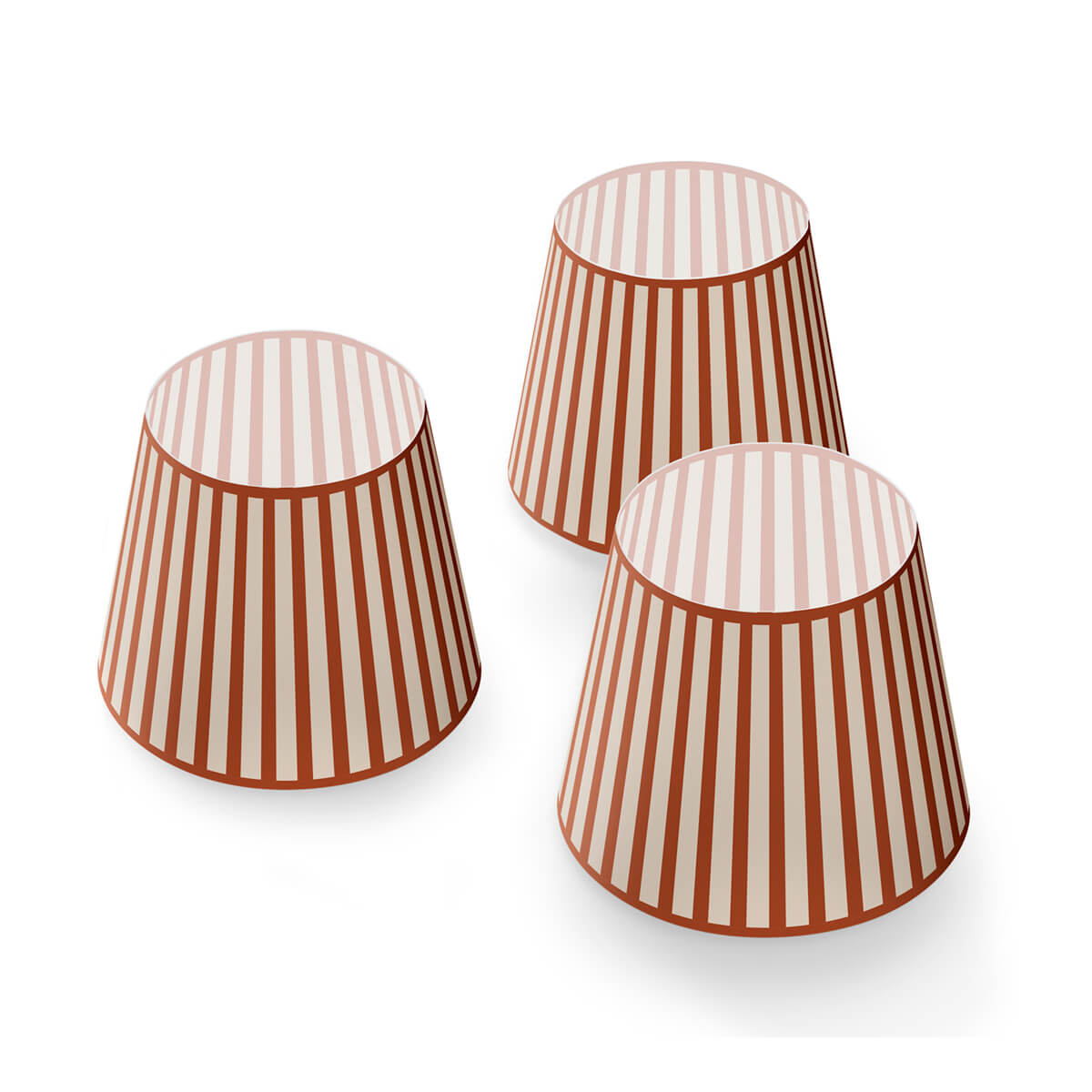 Mini Cappie Stripe-a-Pose-Terracotta, 3er-Set, für Edison the Mini
