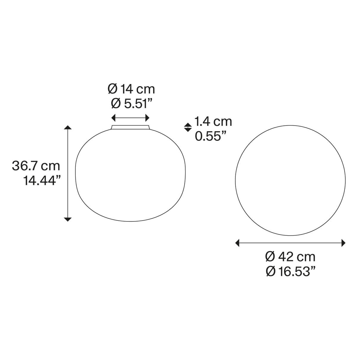 Lodes Volum Wand- / Deckenleuchten, Ø: 42 cm, Maßzeichnung