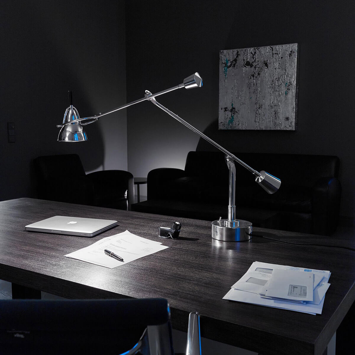 Tecnolumen EB 27 Schreibtischleuchte, Metall versilbert (90er Auflage)