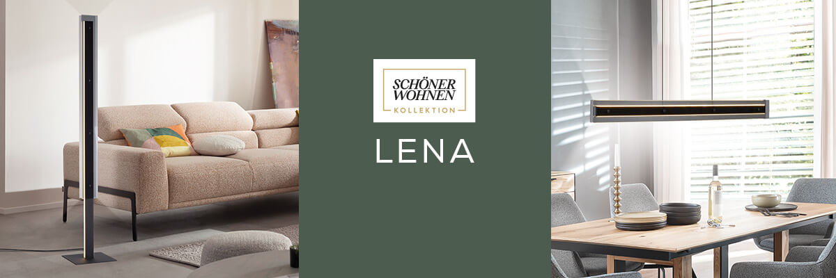 Schöner Wohnen Kollektion Lena Leuchten mit Steh- und Pendelleuchte im modernen Wohnraum