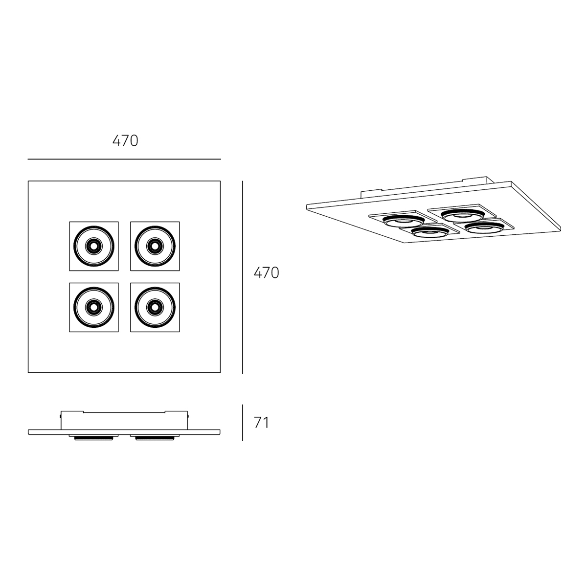 Milan Marc Deckenstrahler, 47 x 47 cm, Zeichnung