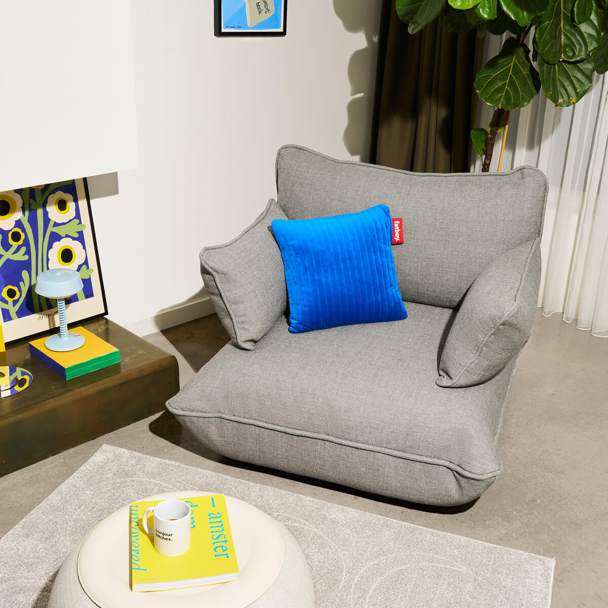 Fatboy Hotspot Pillow Line Velvet Quadro Heizkissen, Flash blue (blau)