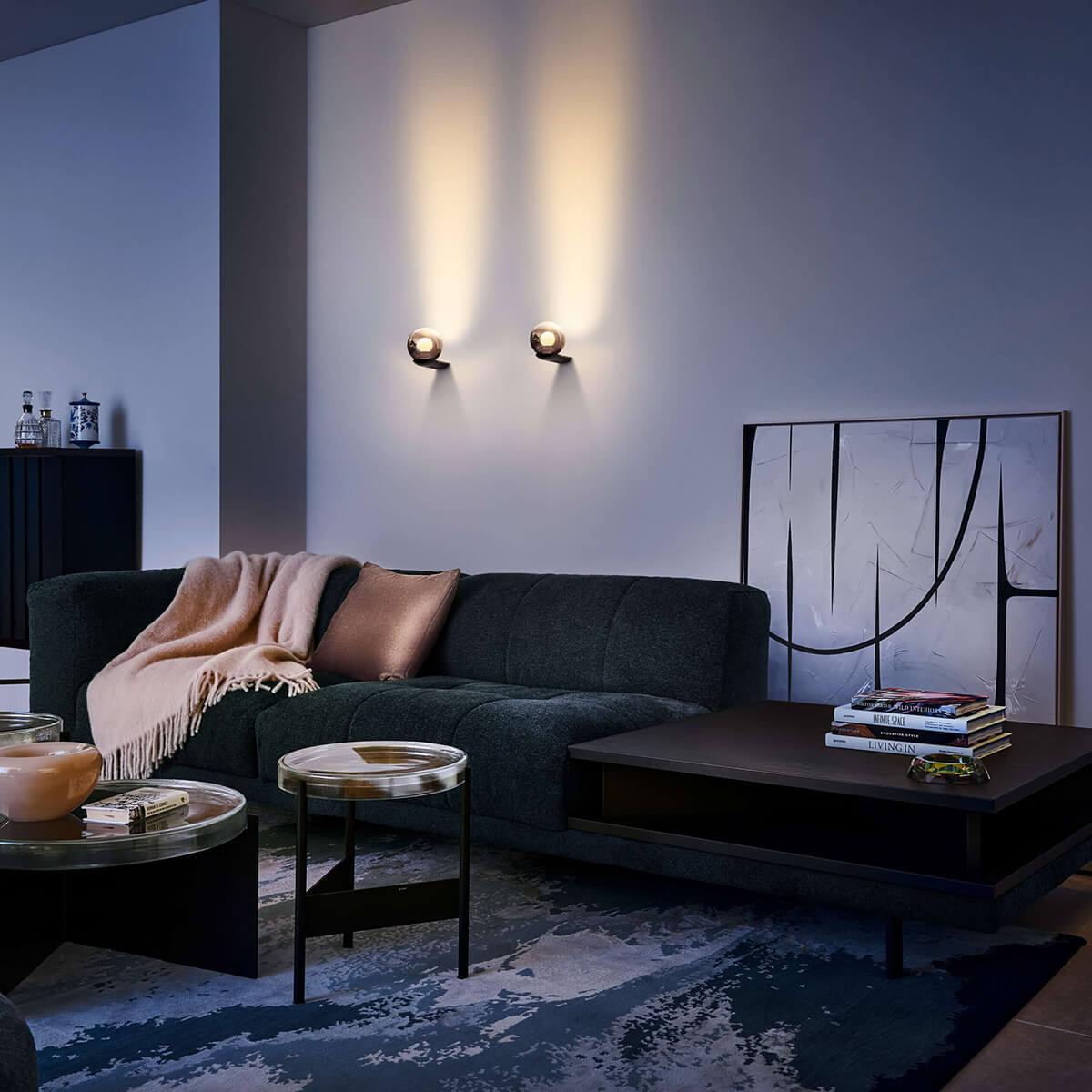 Occhio Luna parete LED Wandleuchte, dark chrome