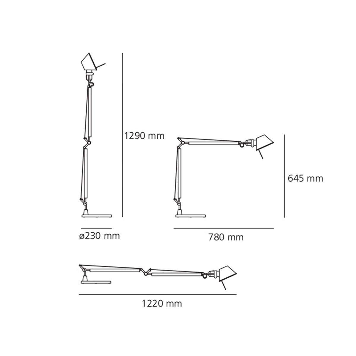 Artemide Tolomeo Tavolo (mit Tischfuß)