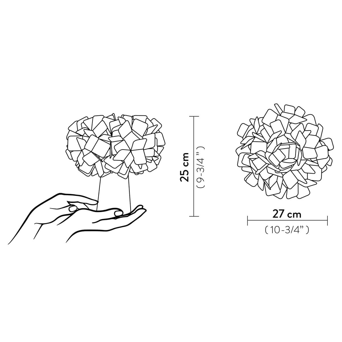 Slamp Clizia Mama Non Mama Battery LED Akkuleuchte, Maßzeichnung