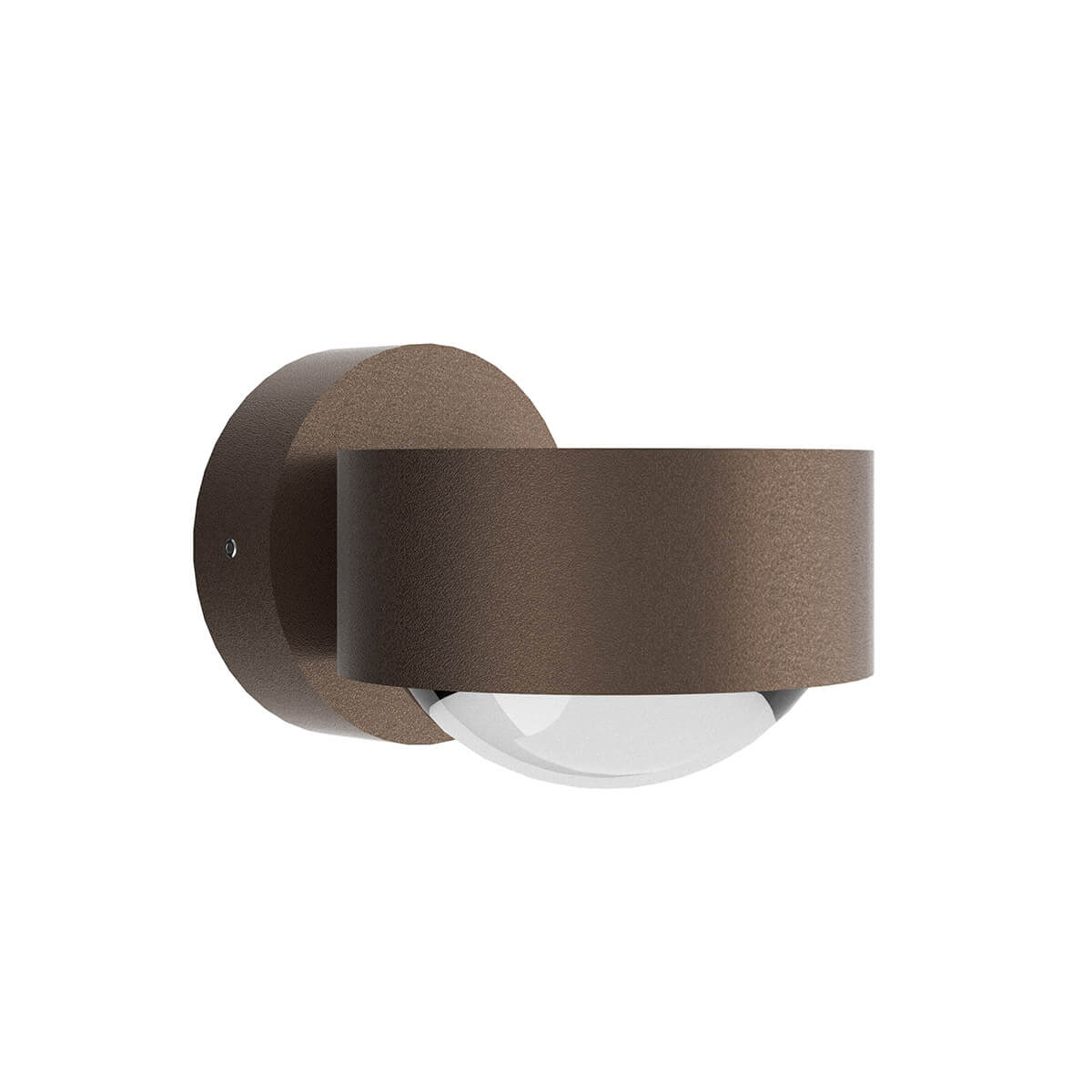 Top Light Puk Mini Wall Outdoor LED Wandleuchte, Gehäuse, softbraun matt feinstrukturiert, mit Linse klar / Glas satiniert (nicht inbegriffen)