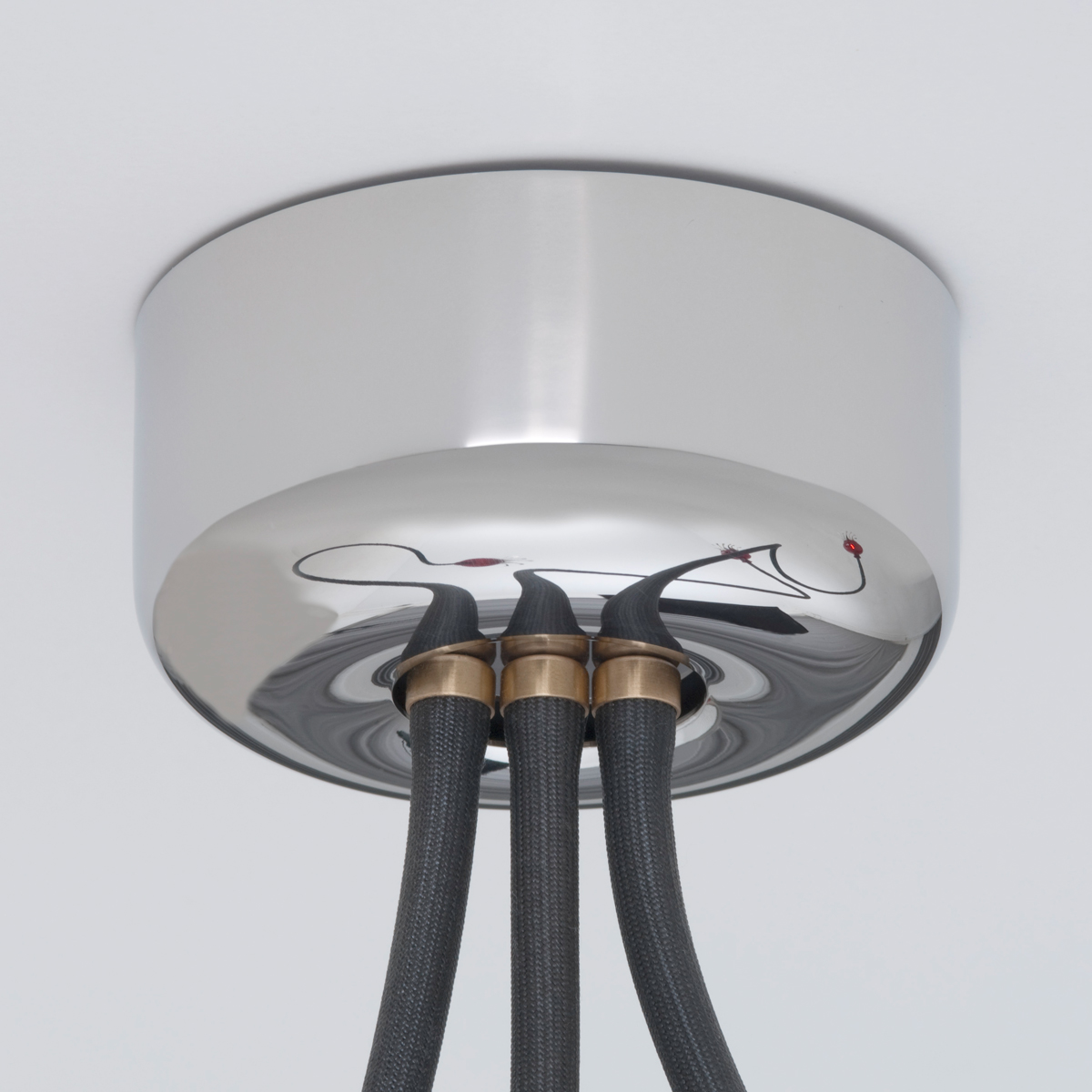 Serien.lighting Poppy Wall / Ceiling 3 Wand- / Deckenleuchte, Schirme: rubinrot, Arme: schwarz