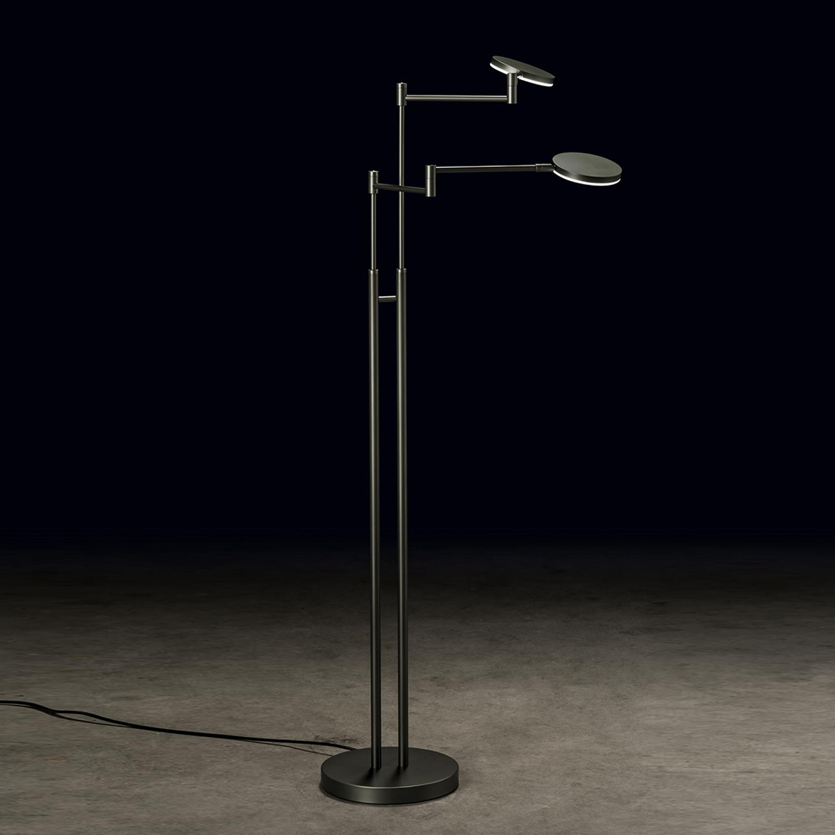 Holtkötter Plano Twin LED Stehleuchte, Platin