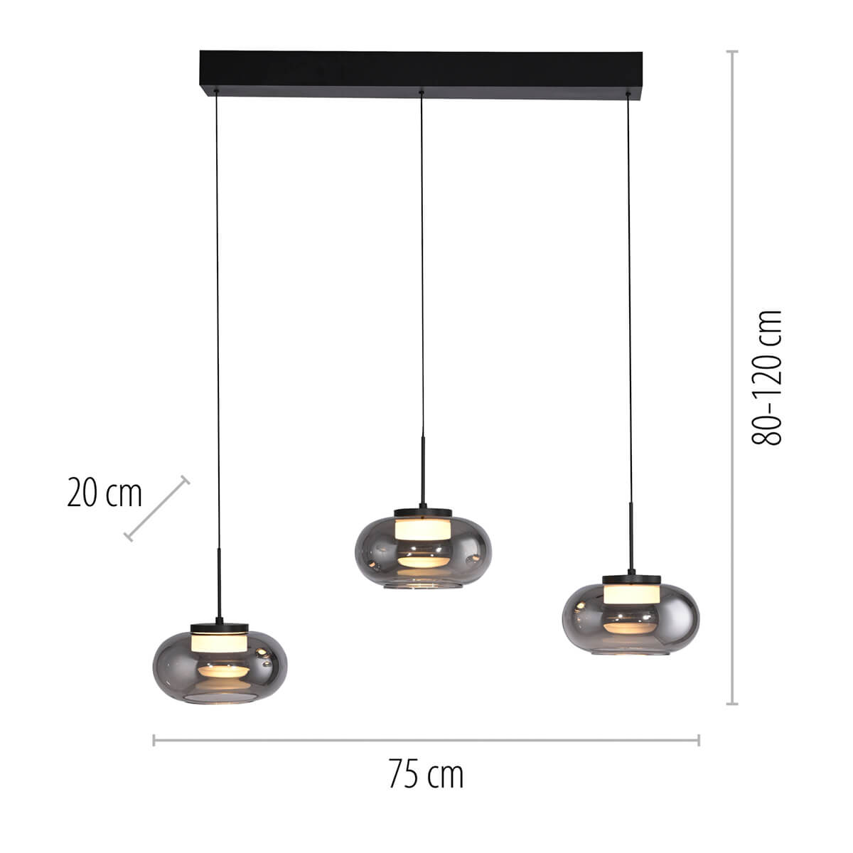 Sia LED Pendelleuchte, 3-flg.